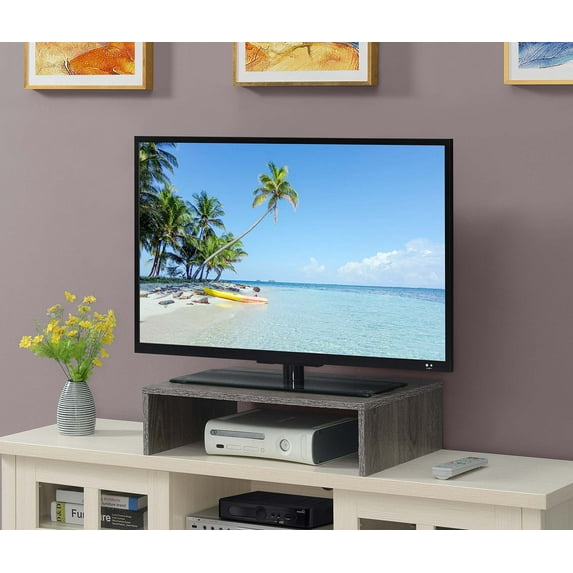 Convenience Concepts Designs2Go Small TV/Monitor Riser for TVs up to 26 inches, Weathered Gray