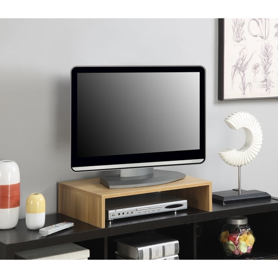 Designs2Go Small TV or Monitor Riser, Light Oak