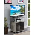 thumbnail image 1 of Convenience Concepts Designs2Go TV Stand with Black Glass Storage Cabinet and Shelf, Max Screen Size 25", Faux Birch, 1 of 6