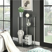 Convenience Concepts Designs2Go Three-Tier Clear Glass Display Accent Table