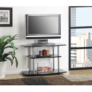Convenience Concepts Designs2Go Three-Tier TV Stand in Black Wood Finish