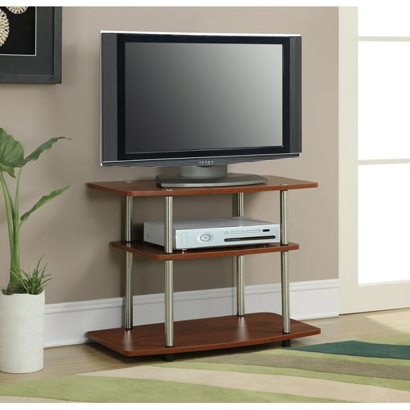 Convenience Concepts Designs2Go Three-Tier TV Stand in Cherry Wood Finish