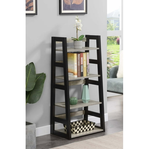 Convenience Concepts Designs2Go Trestle Bookcase, Faux Birch/Black