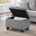 thumbnail image 1 of Convenience Concepts Designs4Comfort 5th Avenue Storage Ottoman, Gray Velvet, 1 of 11