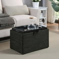 thumbnail image 1 of Convenience Concepts Designs4Comfort Accent Storage Ottoman with Reversible Tray, Dark Charcoal Gray Fabric, 1 of 10