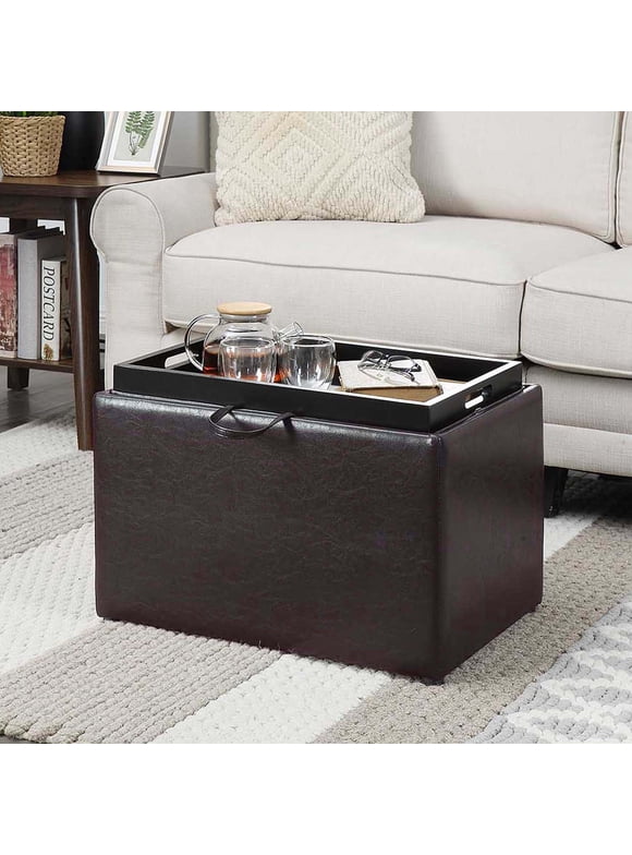 Convenience Concepts Designs4Comfort Accent Storage Ottoman with Reversible Tray