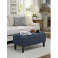 thumbnail image 1 of Convenience Concepts Designs4Comfort Brentwood Storage Ottoman, Dark Blue Fabric/Black, 1 of 2