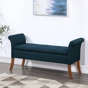 Convenience Concepts Designs4Comfort Garbo Storage Bench, Dark Blue Fabric