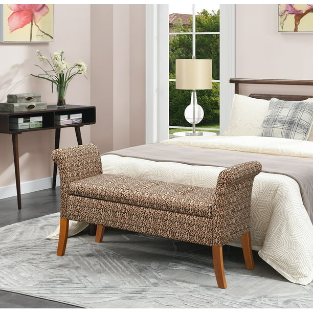 Leopard storage bench discount