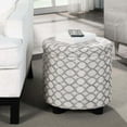 Convenience Concepts Designs4Comfort Round Accent Storage Ottoman with ...