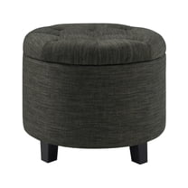 Convenience Concepts Designs4Comfort Round Ottoman in Gray Fabric