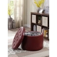 thumbnail image 1 of Convenience Concepts Designs4Comfort Round Shoe Ottoman, Burgandy, 1 of 4