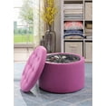 thumbnail image 1 of Convenience Concepts Designs4Comfort Round Shoe Ottoman, Pink Faux Suede, 1 of 4