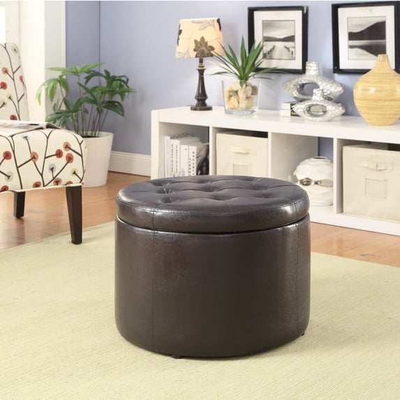 Convenience Concepts Designs4Comfort Round Shoe Ottoman, Multiple Finishes