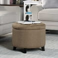 thumbnail image 1 of Convenience Concepts Designs4Comfort Round Storage Ottoman, Sandstone Fabric, 1 of 7