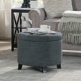thumbnail image 1 of Convenience Concepts Designs4Comfort Round Storage Ottoman, Stormy Gray Fabric, 1 of 6