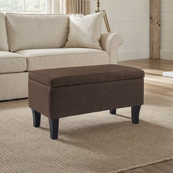 Convenience Concepts Designs4Comfort Winslow Storage Ottoman Bench, Medium Brown Fabric