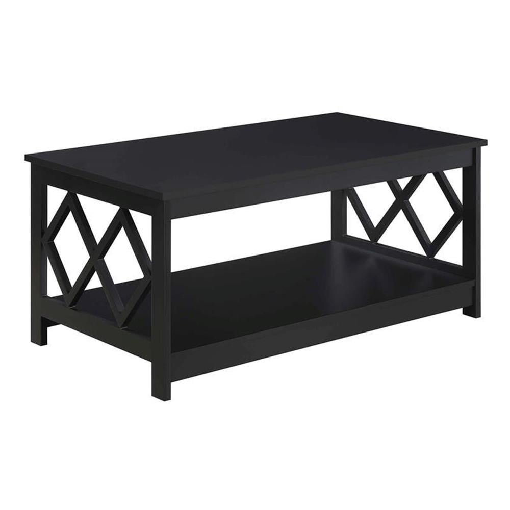 Contemporary Diamond Cut-Out Black Coffee Table