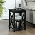 thumbnail image 1 of Convenience Concepts Florence 24" x 16" End Table with Shelves, Black, 1 of 8