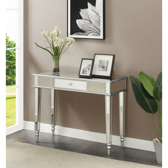 Convenience Concepts French Country 1 Drawer Mirrored Desk/Console Table