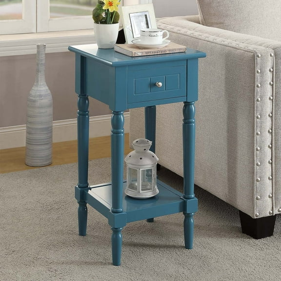 Convenience Concepts French Country Khloe Square End Table in Blue Wood Finish