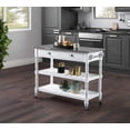 thumbnail image 1 of Convenience Concepts French Country 3 Tier Stainless Steel Kitchen Cart with Drawers, Stainless Steel/White, 1 of 10