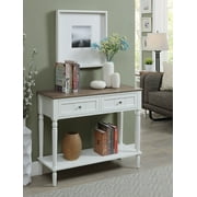 Convenience Concepts French Country Two Drawer Hall Table, Driftwood/White