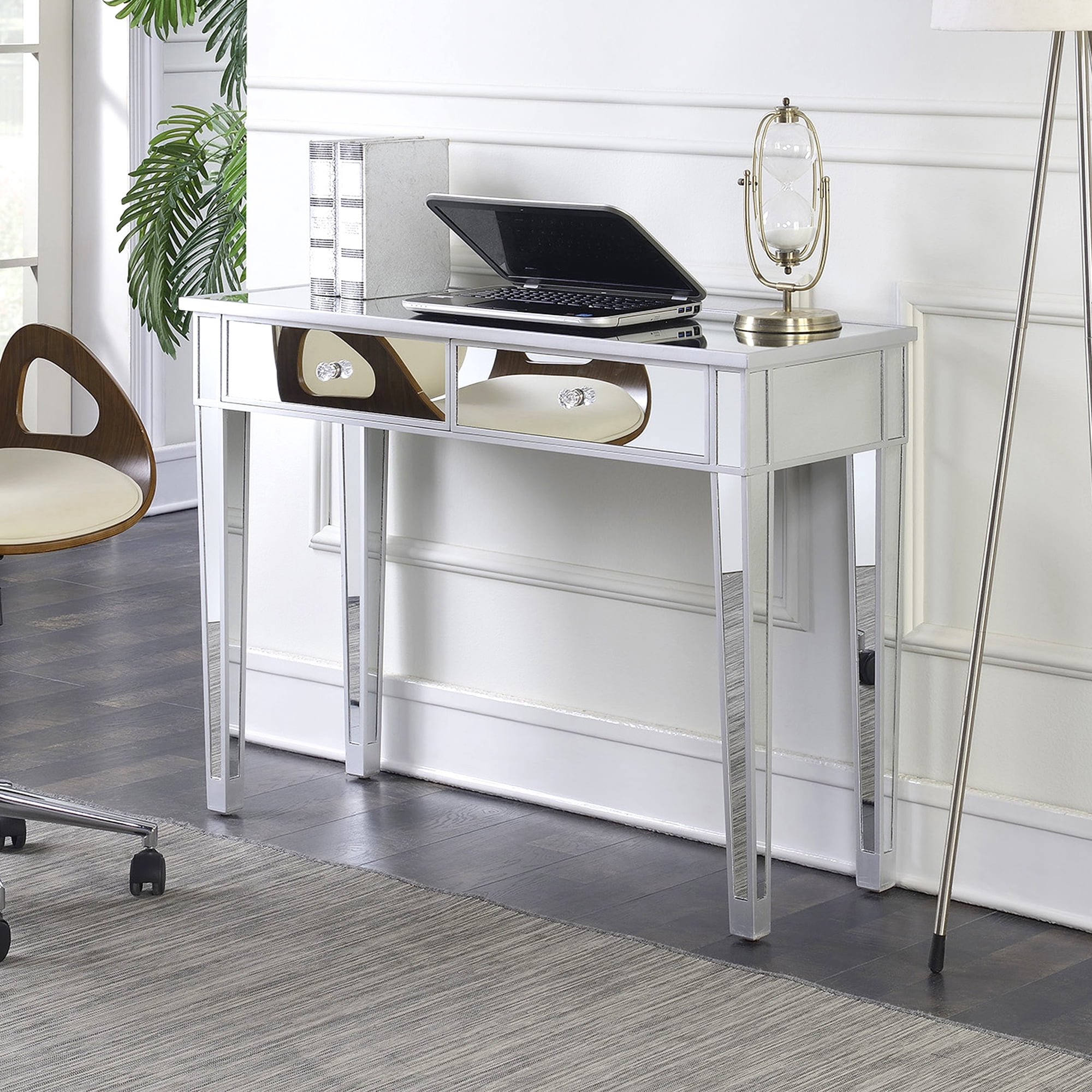 Convenience Concepts Gold Coast Mirrored Desk