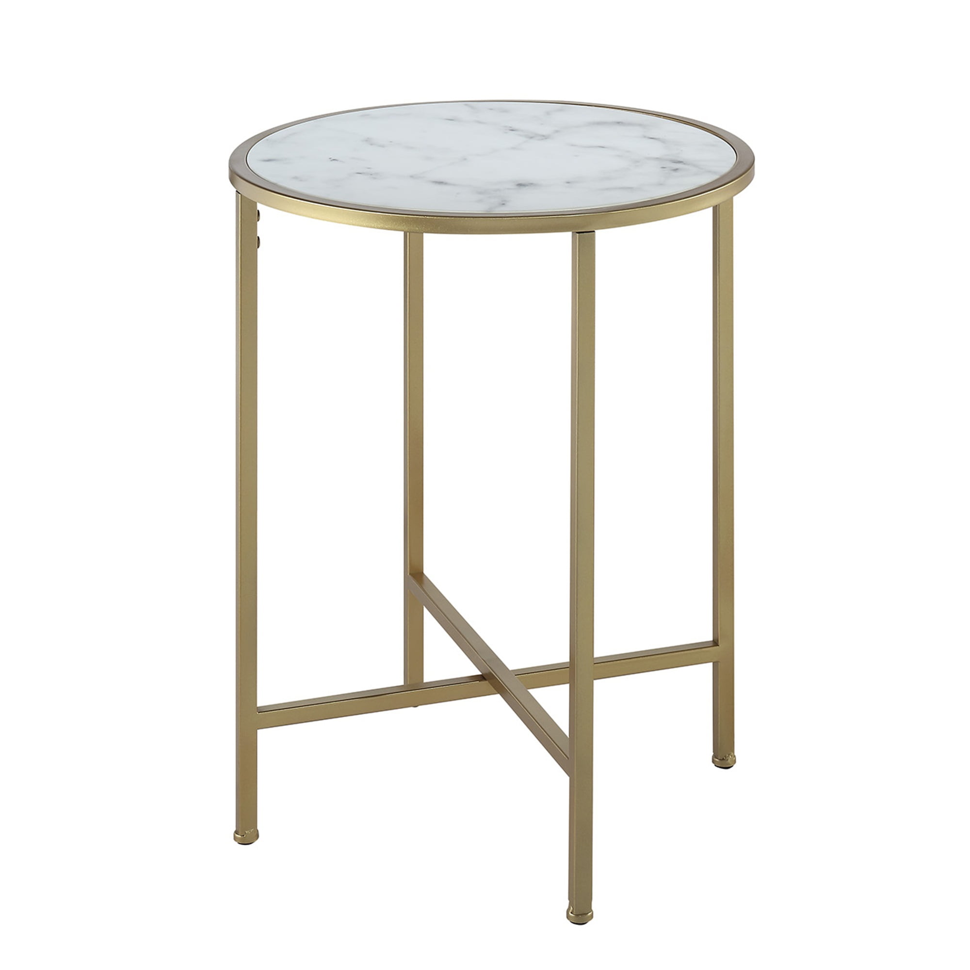 Convenience Concepts Gold Coast Faux Marble Round End Table