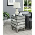 thumbnail image 1 of Convenience Concepts Gold Coast J Daniels 4 Drawer End Table, Antique Silver/Mirror, 1 of 3