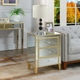 thumbnail image 1 of Convenience Concepts Gold Coast Large 3 Drawer Mirrored End Table, Mirrored, 1 of 6