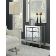 Convenience Concepts Gold Coast Vineyard 2 Drawer Mirrored Hall Table, Weathered Gray