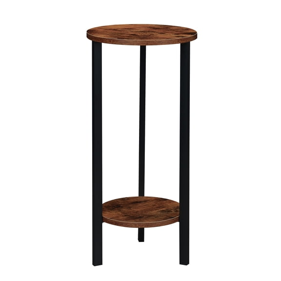Convenience Concepts Graystone 31 inch 2 Tier Plant Stand, Black/Barnwood