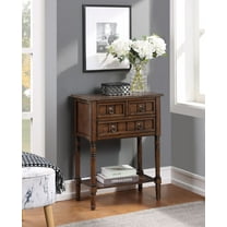 Convenience Concepts Kendra 3 Drawer Hall Table with Shelf, Dark Oak