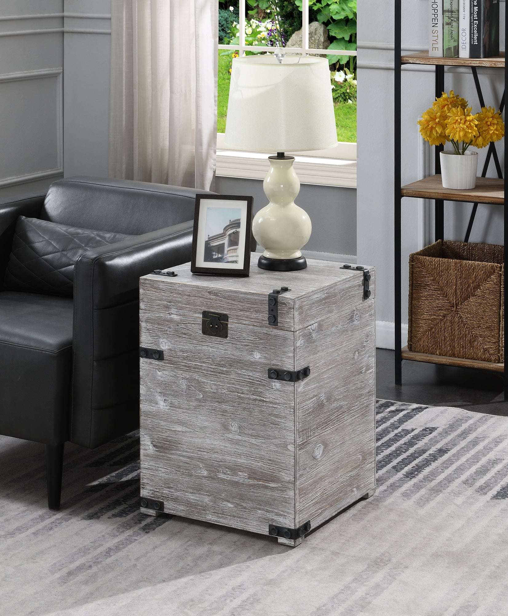 Convenience Concepts Laredo Trunk End Table, Weathered Gray - Walmart.com