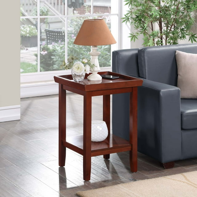 Convenience Concepts Ledgewood End Table with Shelves Multiple Finishes