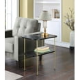 thumbnail image 1 of Convenience Concepts Lunar Chairside End Table with Shelf, Black/Gold, 1 of 5