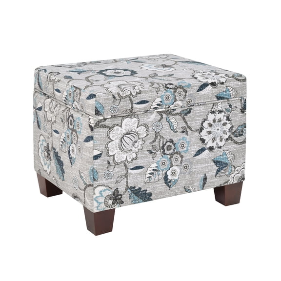 Convenience Concepts Madison Storage Ottoman, Gray Flora Fabric