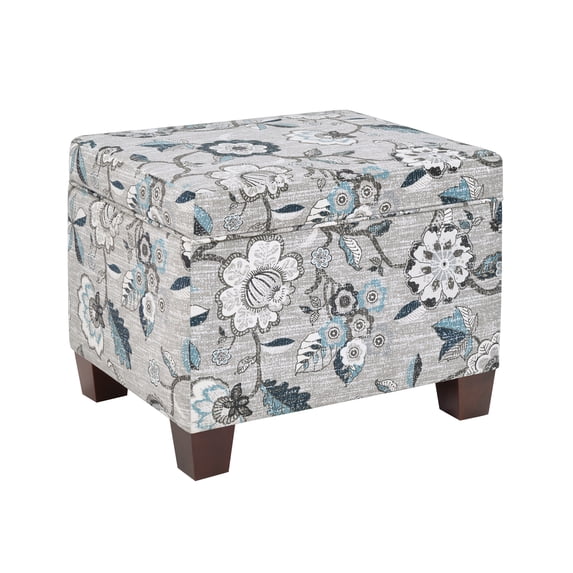 Convenience Concepts Madison Storage Ottoman, Gray Flora Fabric