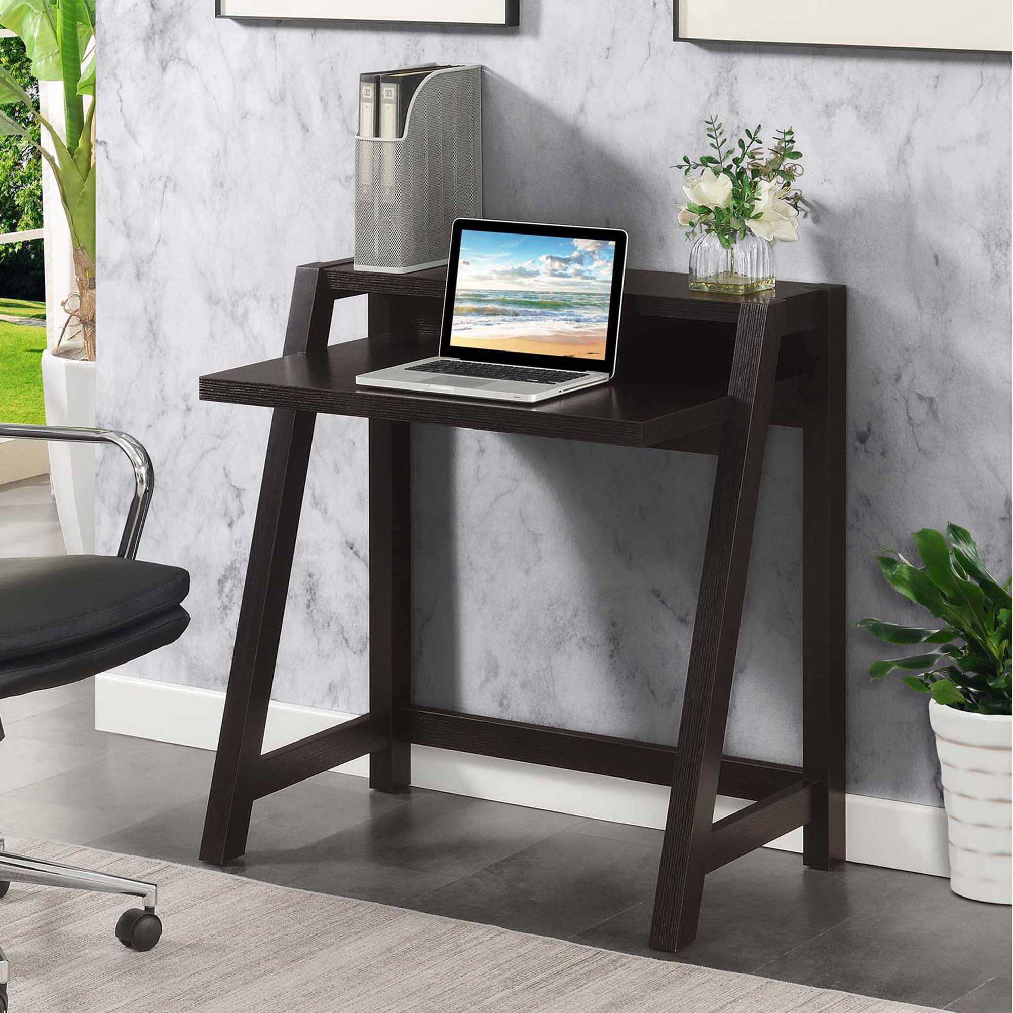 Convenience Concepts Newport 35 inches Tall Lilly 2 Tier Desk, Espresso ...
