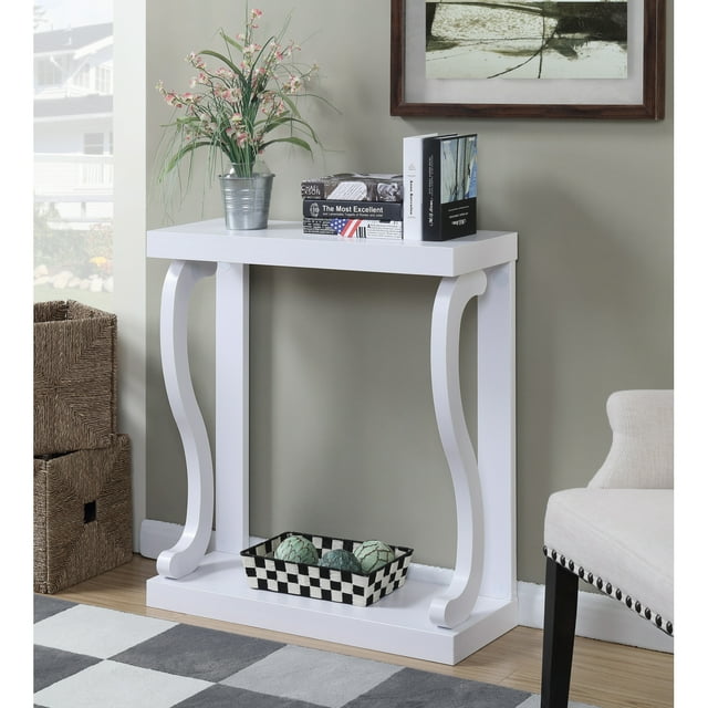 Convenience Concepts Newport Gramercy Console Table in White Wood Finish