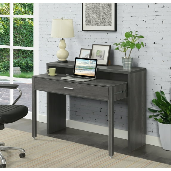 Convenience Concepts Newport JB Console/Sliding Desk with Drawer and Riser, Multiple Finishes