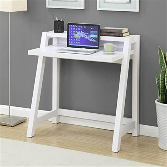 Convenience Concepts Newport Lilly Desk with Top Shelf - White