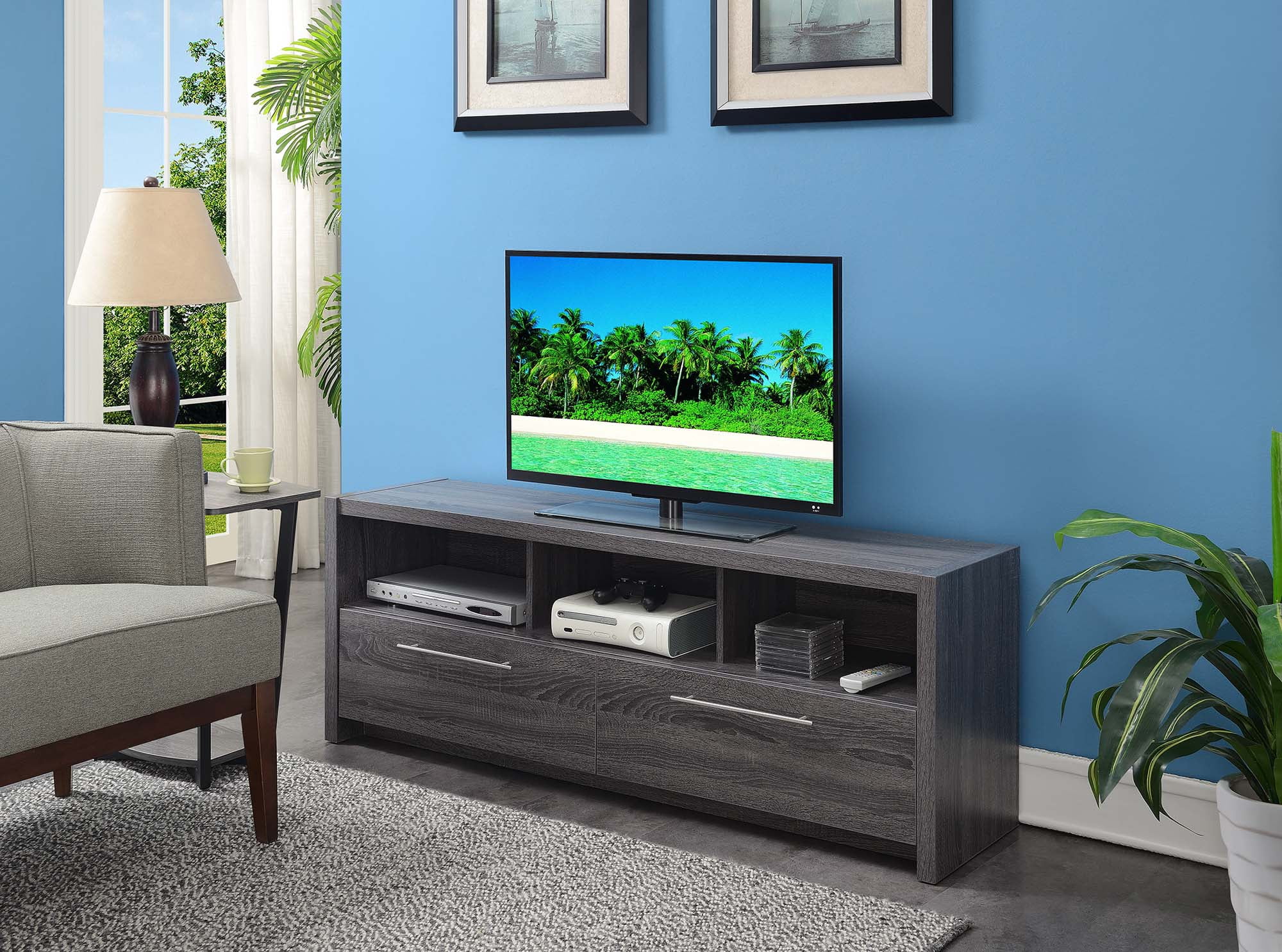 Grey tv stand 60 inch discount