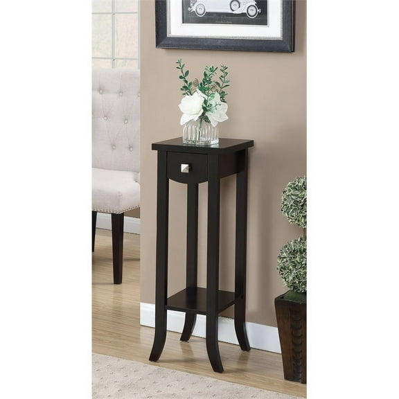 Convenience Concepts Newport Prism Tall Plant Stand in Espresso Wood Finish