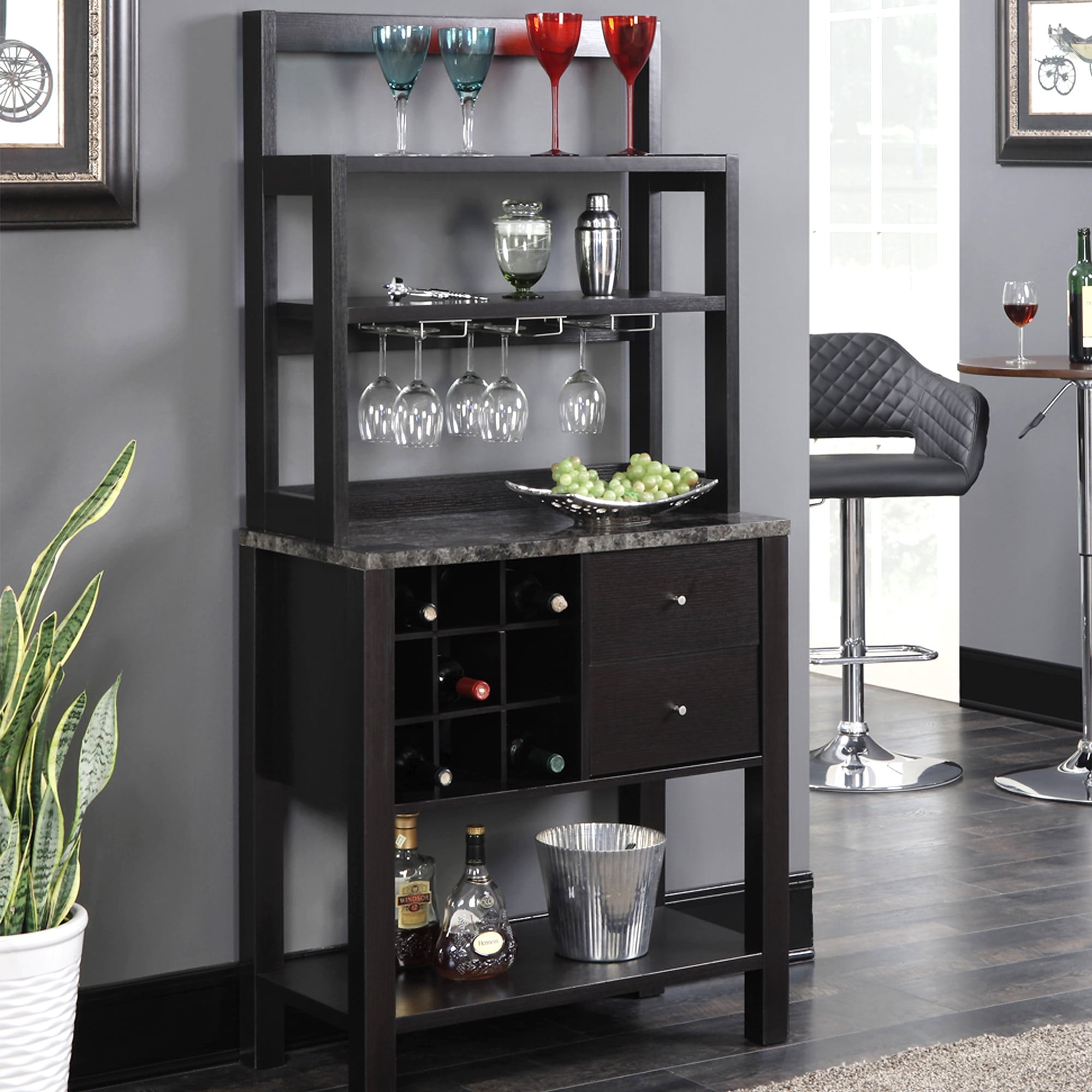 Convenience Concepts Newport Serving Bar, Multiple Finishes