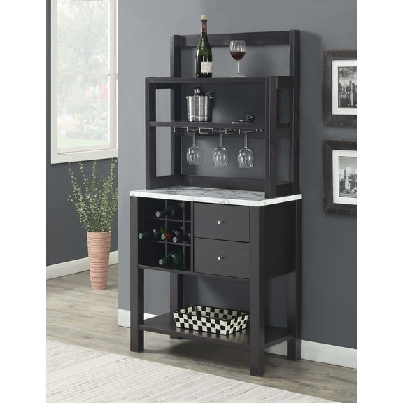Convenience Concepts Newport Serving Bar in Espresso Wood Finish