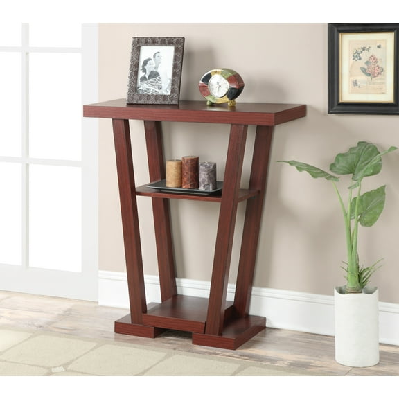 Convenience Concepts Newport V Console Table, Mahogany