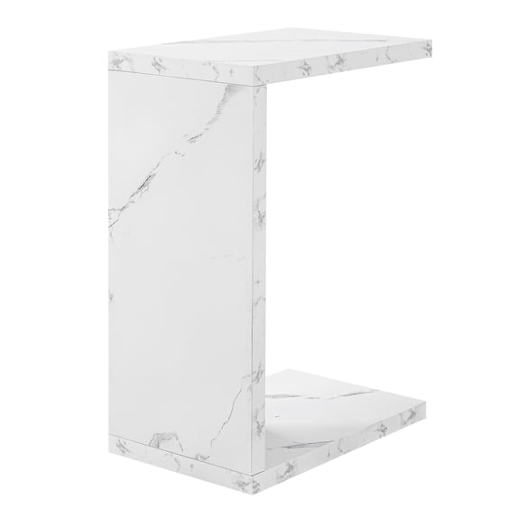 Convenience Concepts Northfield Admiral C End Table, White Faux Marble