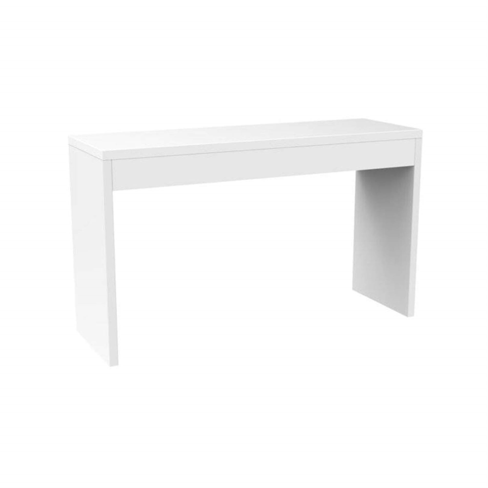 Modern White Melamine 48" Console Table with Faux Marble Finish